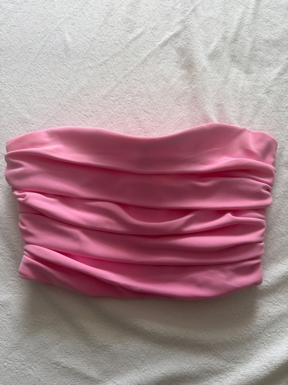 Barbie Pink Ruched Strapless Top Zara - xs